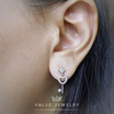 ValueJewelry ต่างหูแบบแป้น ติ้งเล็ก ลายกุญแจหัวใจ ขนาดเล็ก ใส่สวยหวาน ER0276