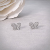 ValueJewelry ต่างหูแป้น ผีเสื้อ Butterfly ฝังคริสตัลละเอียด ขนาดเล็ก รุ่นขายดี ER0509