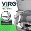 Workscape เก้าอี้ทำงานเพื่อสุขภาพ Virgo no Footrest WCH-00010