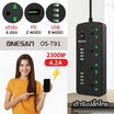 Onesam ปลั๊กไฟ 4 ช่อง PD 2 พอร์ต USB 8 พอร์ต 2 เมตร รุ่น OS-T91