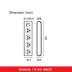 HACO ปลั๊กไฟ 4 ช่อง สวิตช์เดี่ยว สายไฟยาว 3 เมตร รุ่น EJ-S4E/3-CC