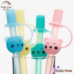 DODOLOVE หลอดดูดน้ำสำหรับเด็ก พร้อมฝาปิดหลอด สีฟ้า