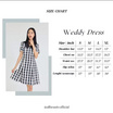 ALL BEAUTE เดรสทำงาน เดรสลายสก็อต ปกดำ Weddy dress