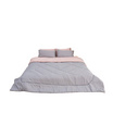 Santa Bedding ชุดผ้าปูที่นอน สีเทาอ่อน+ผ้านวม สีเทาอ่อนชมพู