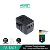 Aukey หัวแปลงปลั๊กไฟ Universal Travel Adapter พร้อมช่อง USB-C และ USB-A รุ่น PA-TA07