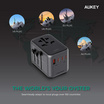 Aukey หัวแปลงปลั๊กไฟ Universal Travel Adapter พร้อมช่อง USB-C และ USB-A รุ่น PA-TA08