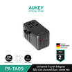 Aukey หัวแปลงปลั๊กไฟ Universal Travel Adapter พร้อมช่อง USB-C และ USB-A รุ่น PA-TA09