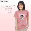 DELON เสื้อคอกลม ผ้าคอตตอน-โพลีเอสเตอร์ รุ่น AT53171 ลายน้องหมา SMILE (UNISEX)