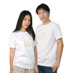 DELON พุทธศิริ เสื้อคอกลมยืดพิมพ์ลายสติ รุ่น AT53114 (UNISEX)