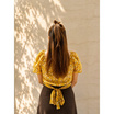 Fashion เสื้อครอปแขนตุ๊กตา สีเหลือง สวมใส่สบาย ไม่ร้อน