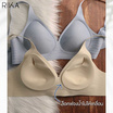 RIKA Seamless เนื้อผ้าเรียบ บราไร้โครง มีตะขอ ฟอง 3D ทรงหยดน้ำ รุ่น AA1040