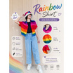 Fashion เสื้อครอป สีรุ้ง สวมใส่สบาย ไม่ร้อน