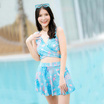 Alohaswimwear Melody ชุดว่ายน้ำ บราพร้อมกระโปรงลายใต้ทะเลสีฟ้า