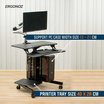 ERGONOZ Computer Cart Standing Desk โต๊ะคอมพิวเตอร์ ปรับระดับความสูงได้ มีล้อเลื่อน