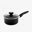 MEYER หม้อด้าม พร้อมฝาแก้ว ขนาด 16 ซม. COV Saucepan (18884-C)