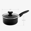 MEYER หม้อด้าม พร้อมฝาแก้ว ขนาด 18 ซม. COV Saucepan (18885-C)