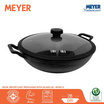 MEYER CAST IRON 26CM หม้อเหล็กหล่อ ทรงจีน 2 หู พร้อมฝาแก้ว DEEP KADAI (48185-C)