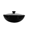 MEYER CAST IRON 30CM หม้อเหล็กหล่อ ทรงจีน 2 หู พร้อมฝาแก้ว DEEP KADAI (48186-C)