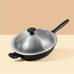 MEYER กระทะทรงจีน hard-anodize ขนาด 30 ซม. พร้อมฝา Wok/Stirfry (85083-TE12)