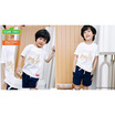 Sesame x Noproblemkidswear ลาย Let's go Camping สีขาว