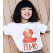 Sesame x Noproblemkidswear ลาย Cookie and Elmo สีขาว