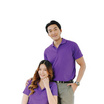 HAPPY TEE เสื้อโปโล “ไม่มีกระเป๋า” แขนสั้น สีม่วงองุ่น