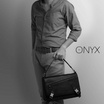 Louis Montini (ONYX) กระเป๋าสะพายข้าง ผ้าไนล่อนผสมหนังวัวแท้ ONX07