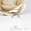 Value Jewelry ต่างหูแป้น ชุดเม็ดเดี่ยว คริสตัลกลม สีเงิน ขนาด 3 4 และ5มิล