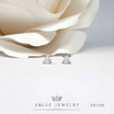 Value Jewelry ต่างหูแป้น ชุดเม็ดเดี่ยว คริสตัลเหลี่ยม สีเงิน ขนาด 3 4 และ5มิล