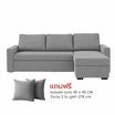 Kawa โซฟาผ้า L-Shape ด้านขวา รุ่น Simple พร้อมหมอน 2 ใบ