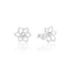 Louis Montini (Jewelry) Sterling Silver 925 Earrings ต่างหูเงินแท้ 92.5% รูปดอกไม้ LJER114