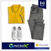 Mos(มอส) เสื้อโปโลชาย MicroX สีเหลือง สีสด ไม่ขึ้นขน ยับยาก