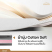 ที่นอนยางPE เสริมฟองน้ำ หุ้มผ้านุ่ม Cotton soft รุ่น Vanest หนา 6 นิ้ว สีขาว