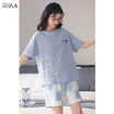 RIKA ชุดนอน(เสื้อ+กางเกง4ส่วน) ผ้า cotton รุ่น AA3061