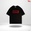 PickMeUp เสื้อยืดพิมพ์ลาย MARVEL RED LOGO สีดำ