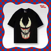 PickMeUp เสื้อยืดพิมพ์ลาย WE ARE VENOM เรืองแสงในที่มืด สีดำ