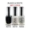 Jurness เซ็ทยาทาเล็บ Nail Polish Black & White Set 13.5 มล. (3ชิ้น/ชุด)