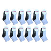 Superbig ถุงเท้านักเรียนขาวเทา Quarter socks White and Grey แพ็ก 12 คู่