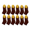 Superbig ถุงเท้านักเรียนข้อสั้นสีน้ำตาล Quarter socks Brown แพ็ก 12 คู่