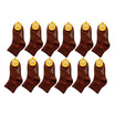 Superbig ถุงเท้านักเรียนข้อสั้นสีน้ำตาล Quarter socks Brown แพ็ก 12 คู่