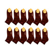 Superbig ถุงเท้านักเรียนข้อสั้นสีน้ำตาล Quarter socks Brown แพ็ก 12 คู่