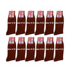 Superbig ถุงเท้านักเรียนไนล่อนข้อยาวสีน้ำตาล Crew socks Brown nylon แพ็ก 12 คู่