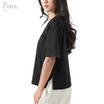 Pena house เสื้อยืดคอกลม สีพื้น ทรงครอป มีกระเป๋าหน้า รุ่น PSTS032401