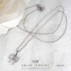 ValueJewelry เซ็ตเครื่องประดับคริสตัล ชุบทองคำขาว ลาย โบว์ Ribbon