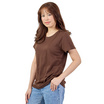 M2S Lifestyle เสื้อยืดคอกลมหญิง น้ำตาลมอคค่า
