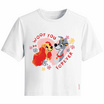 GQ EASY จีคิว อีซี่ เสื้อดีสนีย์ ลายเลดี้ แอนด์ เดอะแทรมป์ ทรง Baby Tee