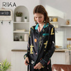 RIKA ชุดนอนเสื้อพร้อมกางเกงขายาว ผ้า Satin รุ่น AA3038