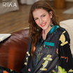 RIKA ชุดนอนเสื้อพร้อมกางเกงขายาว ผ้า Satin รุ่น AA3038