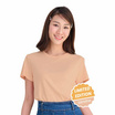 M2S Lifestyle เสื้อยืดคอกลมหญิง น้ำตาลลาเต้