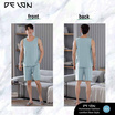 Delon เช็ตชุดลำลอง เนื้อผ้า Cotton เสื้อกล้ามพร้อมกางเกงขาสั้นแบบมีกระเป๋าข้าง รุ่น AA7012